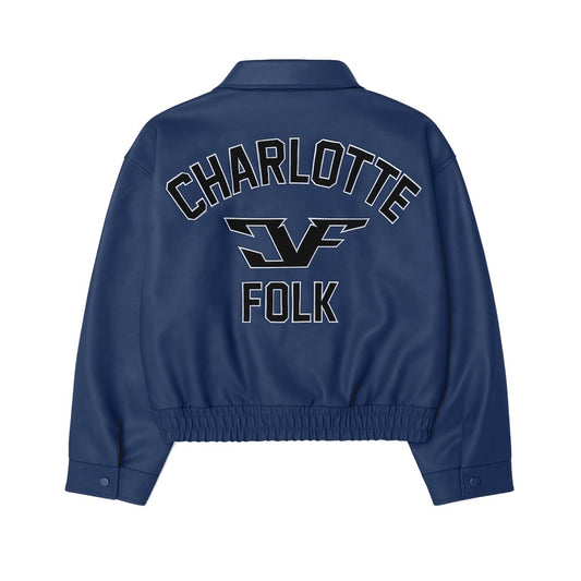 Covert Leather Jacket - Navy