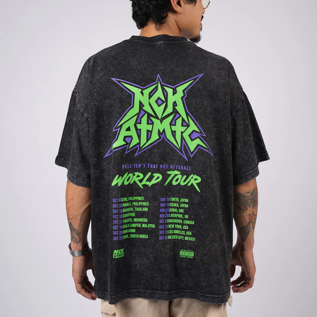 World Tour Box Fit Tee (Acid Black)