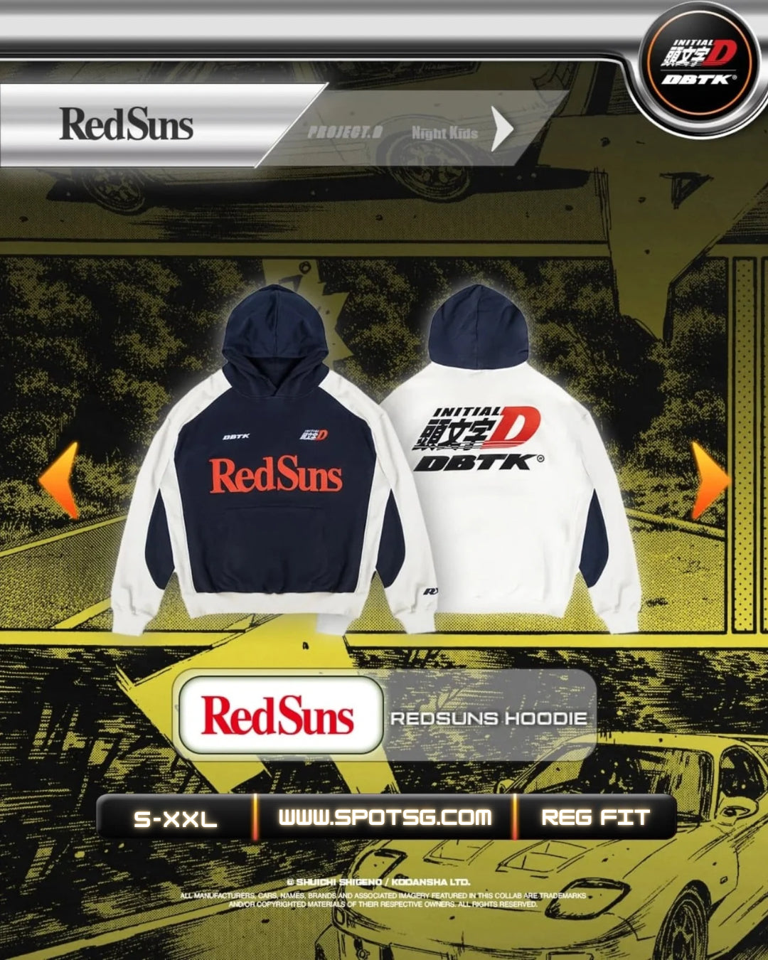 Redsuns Hoodie - Navy Blue and Off White