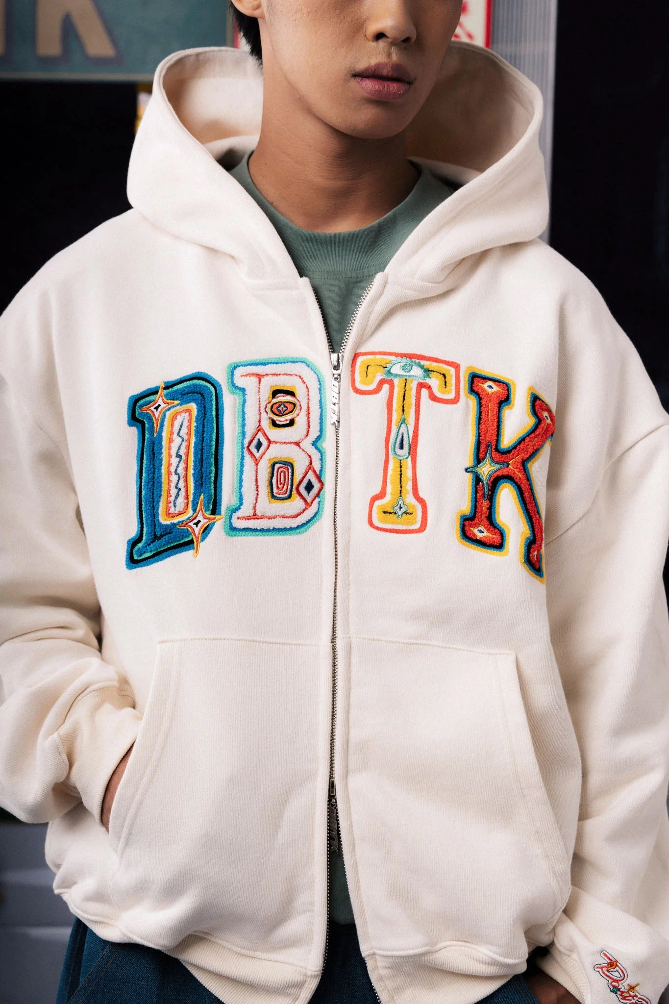 Thermal Mediterranean ZIP UP Hoodie - Cream
