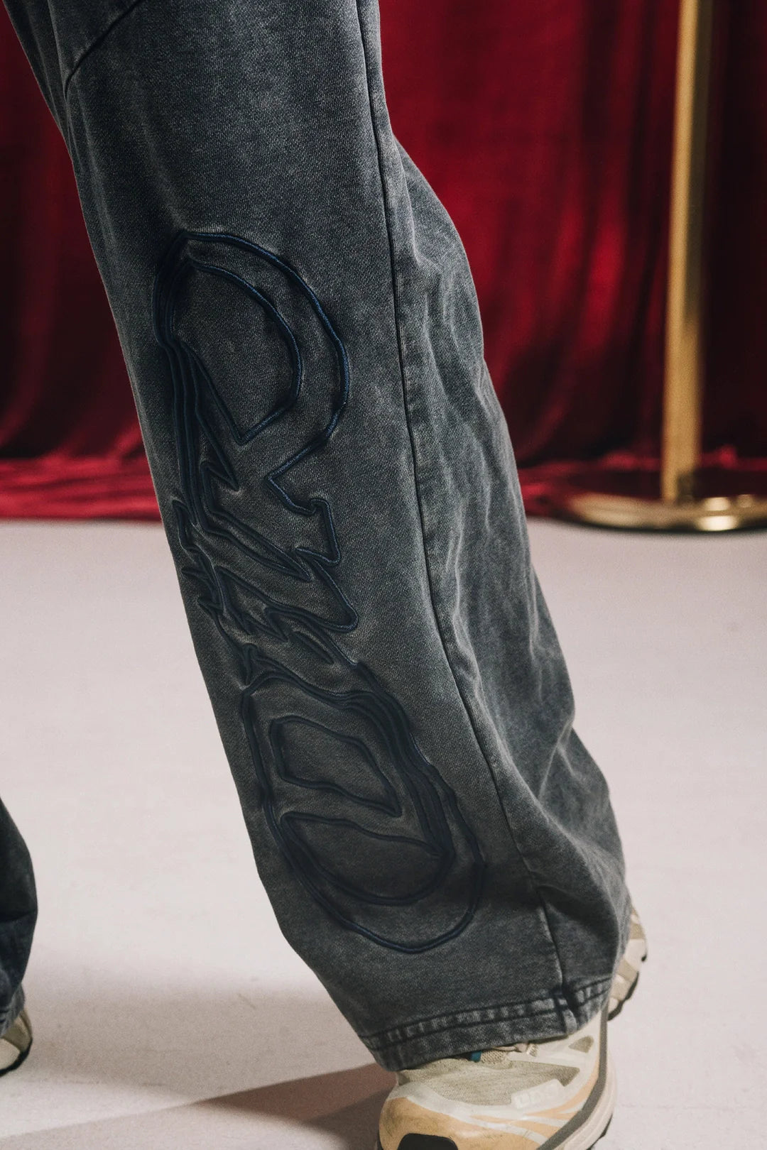 Spark Paneled Wide Pants - Blueberry