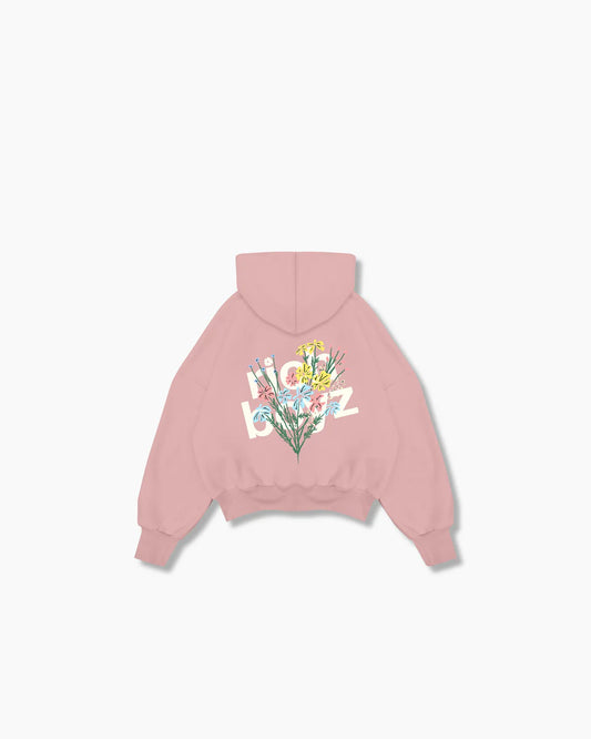 Double Zip Box Hoodie - Pink