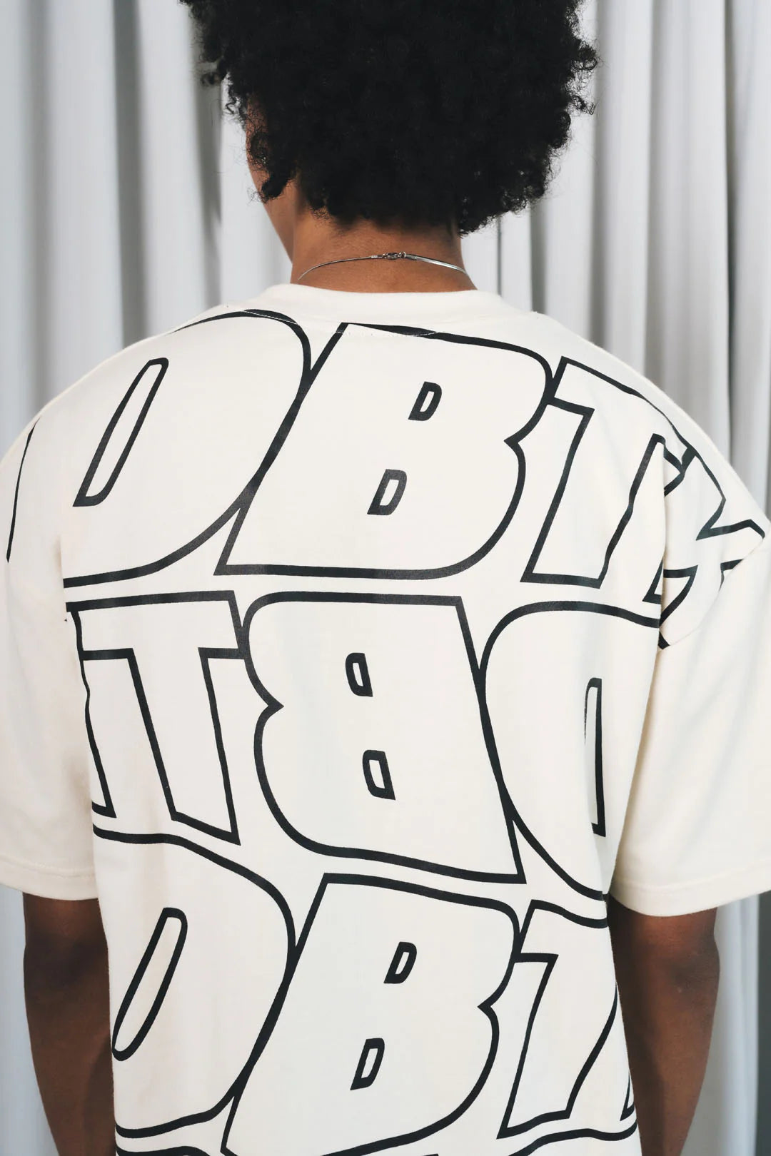 Slant Pocket Tee - Cream & Black