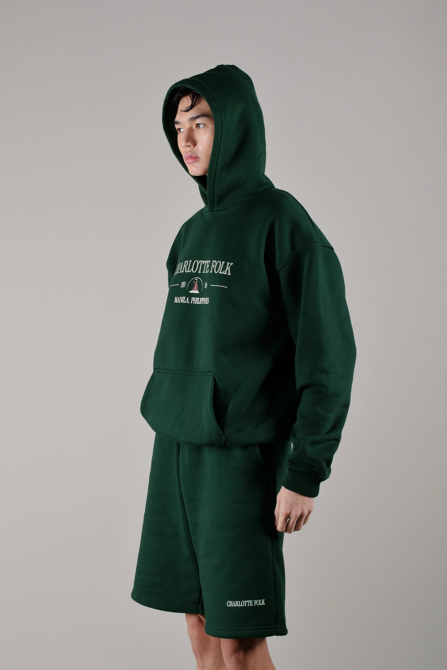 Old Times Treasure Oversized Hoodie - Moss Green