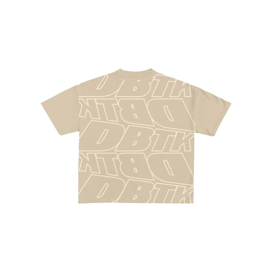 Slant Pocket Tee - Beige & Cream