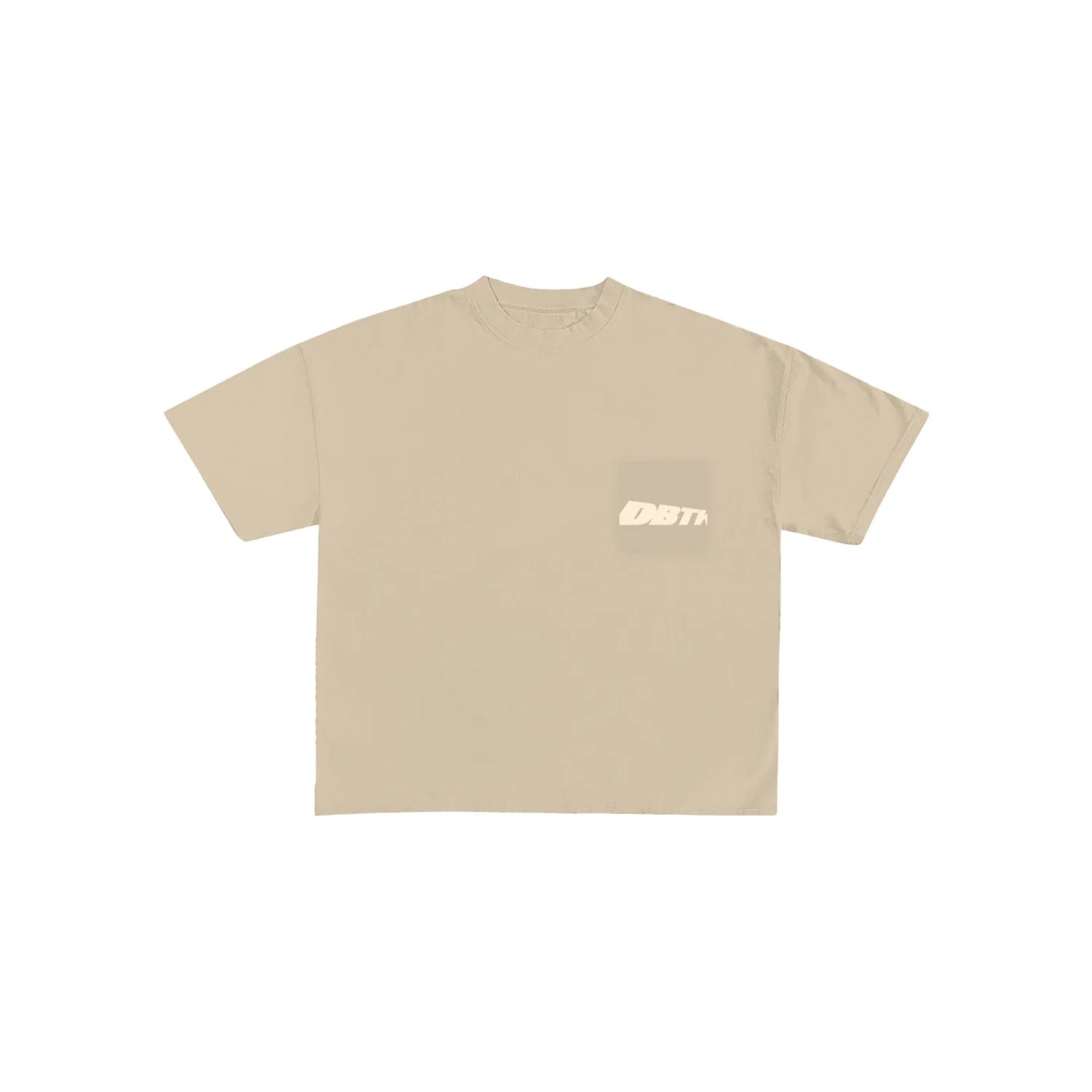 Slant Pocket Tee - Beige & Cream