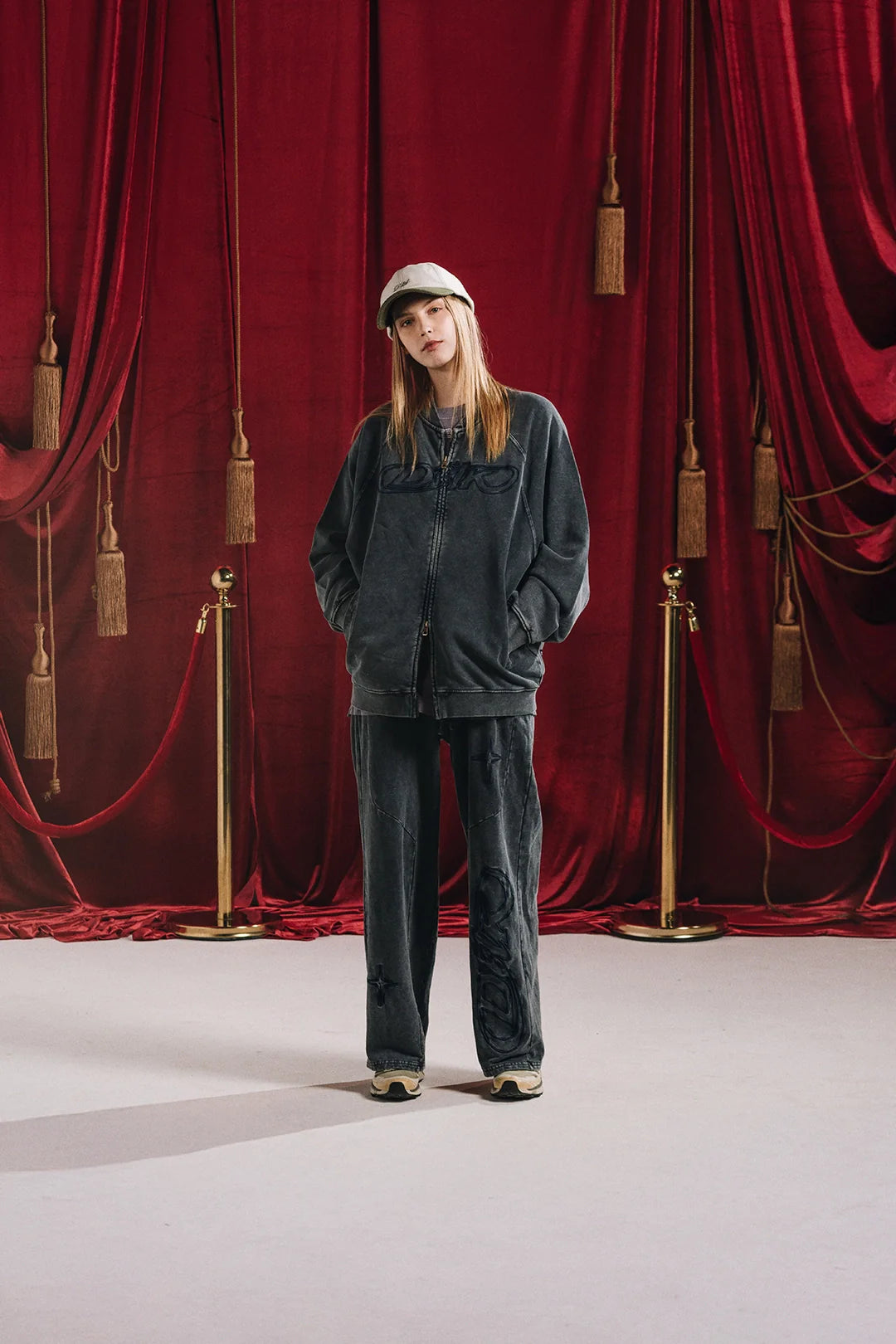 Spark Paneled Wide Pants - Blueberry