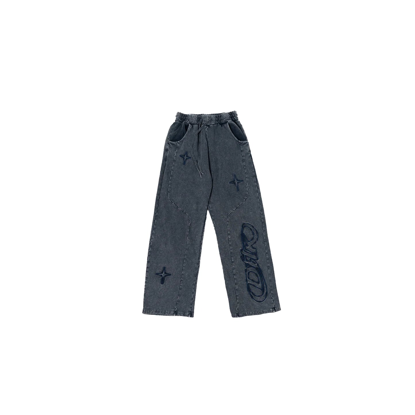 Spark Paneled Wide Pants - Blueberry