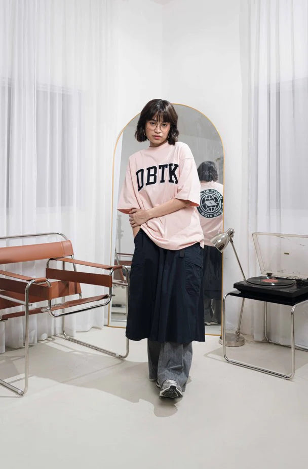 Merge Corduroy Tee - Pink / Black