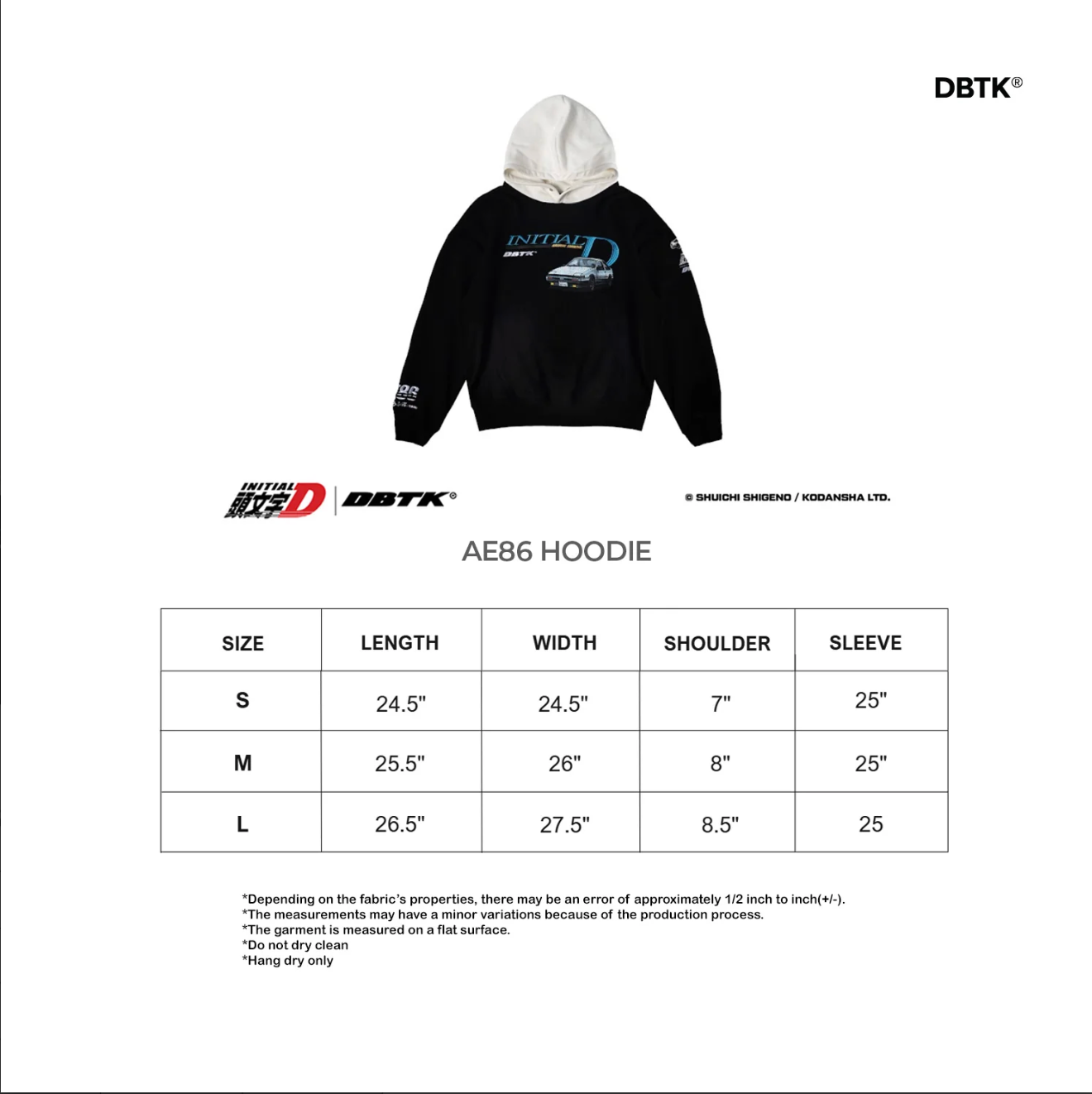 AE86 Hoodie - Black and White