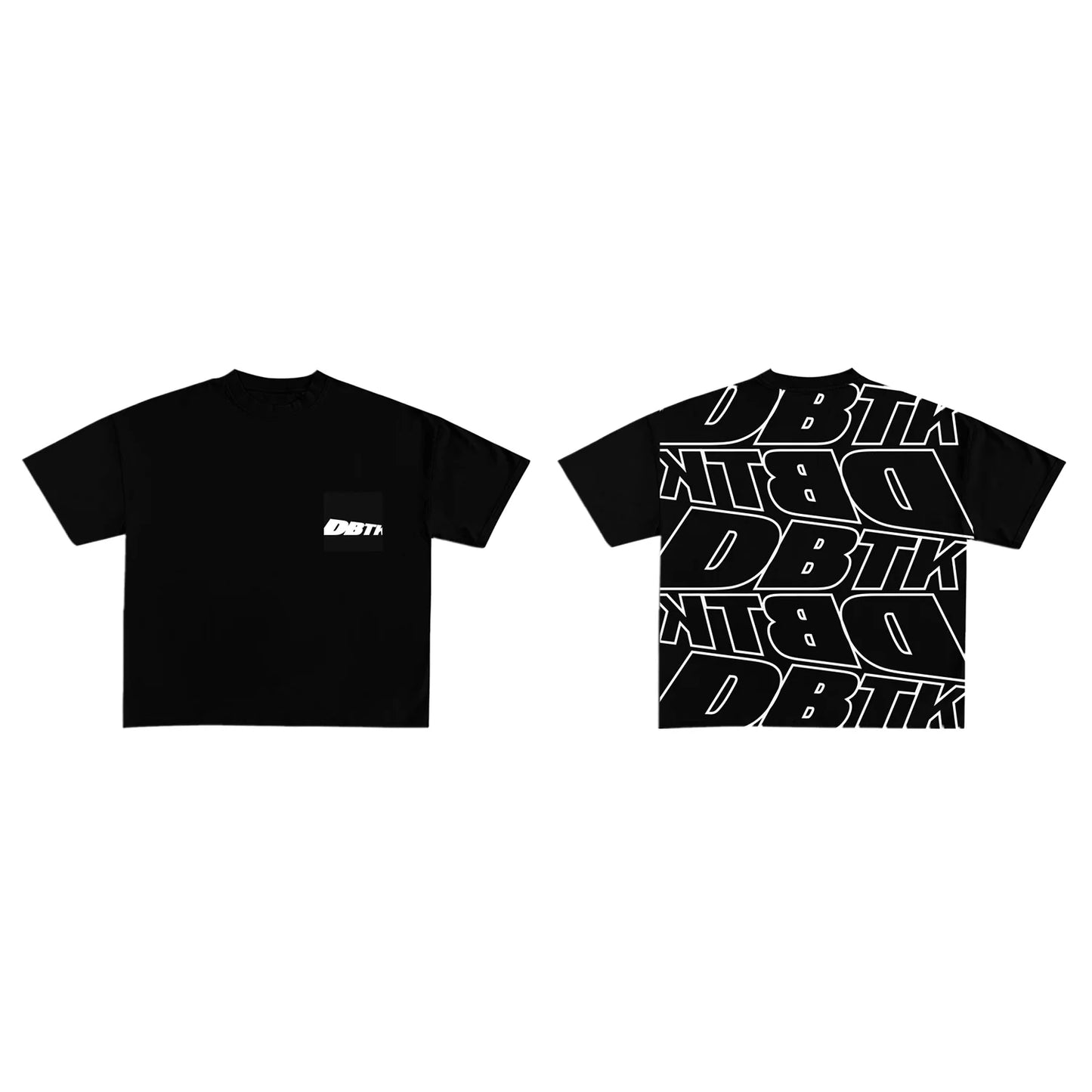 Slant Pocket Tee - Black & White
