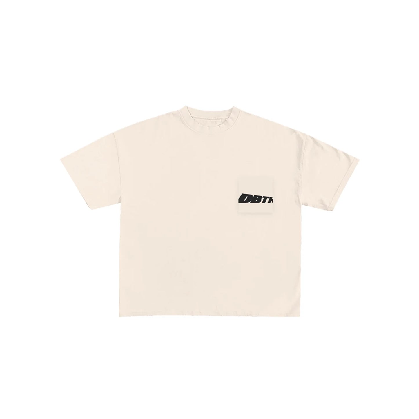 Slant Pocket Tee - Cream & Black