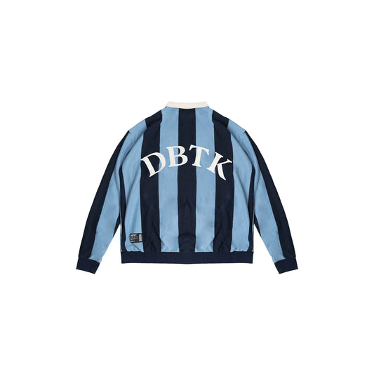 Vertical Bloom Polo LS - Navy Blue / Sky Blue
