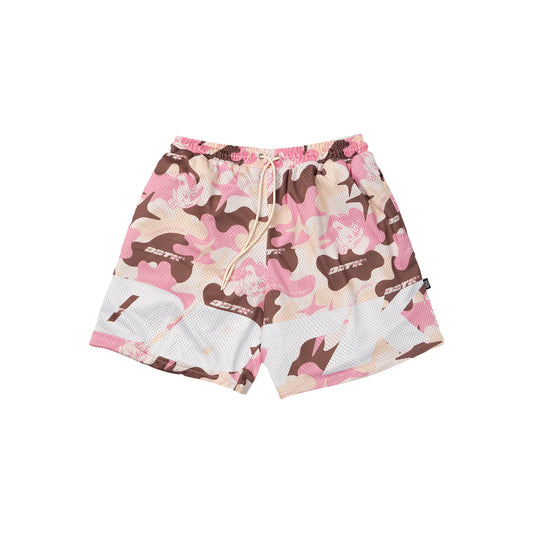 Burrow Camo Shorts - Brown / Pink / Cream