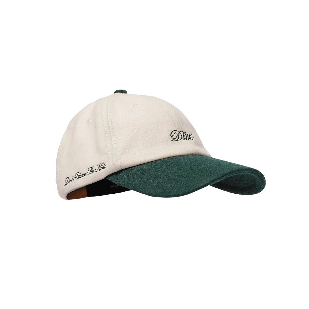 Italic Dad Hat - Olive green / White