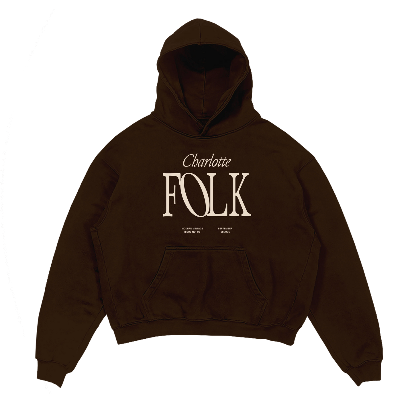 Modern Vintage Oversized Hoodie - Brown