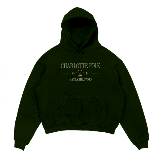 Old Times Treasure Oversized Hoodie - Moss Green