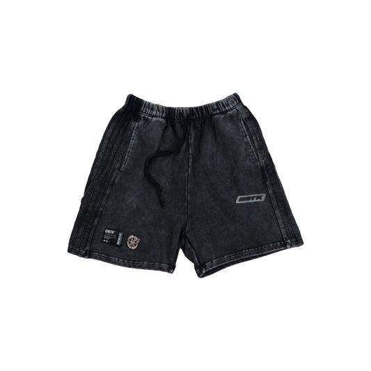 Cipher Flock Shorts - Acid Washed Black