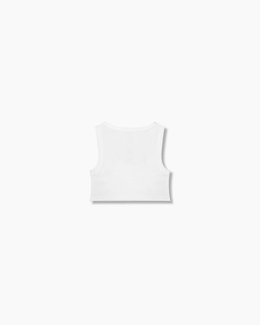 Cropped Cotton Rib Tank Top - Ceramic