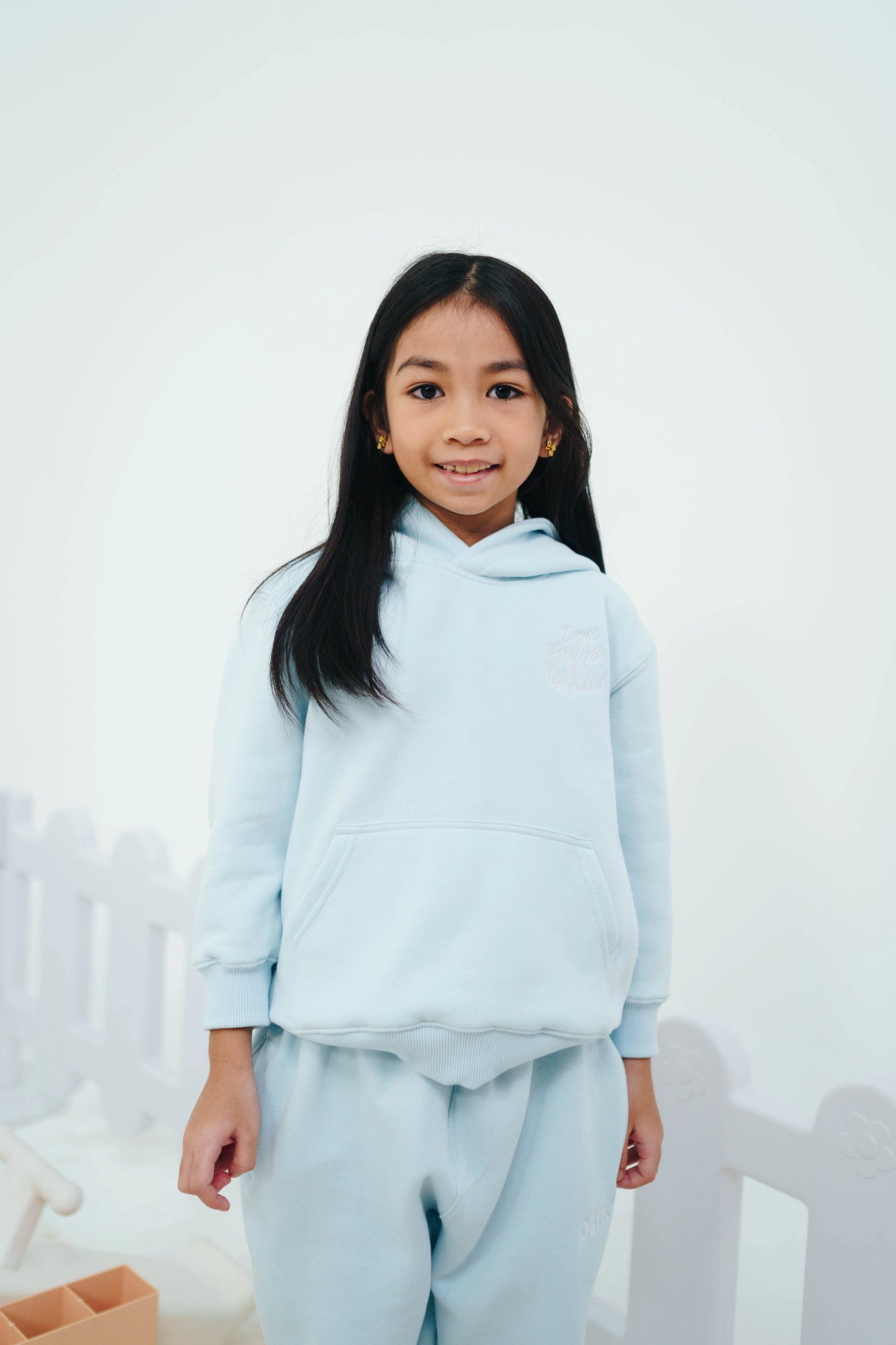 Script Mini Hoodie - Light Blue