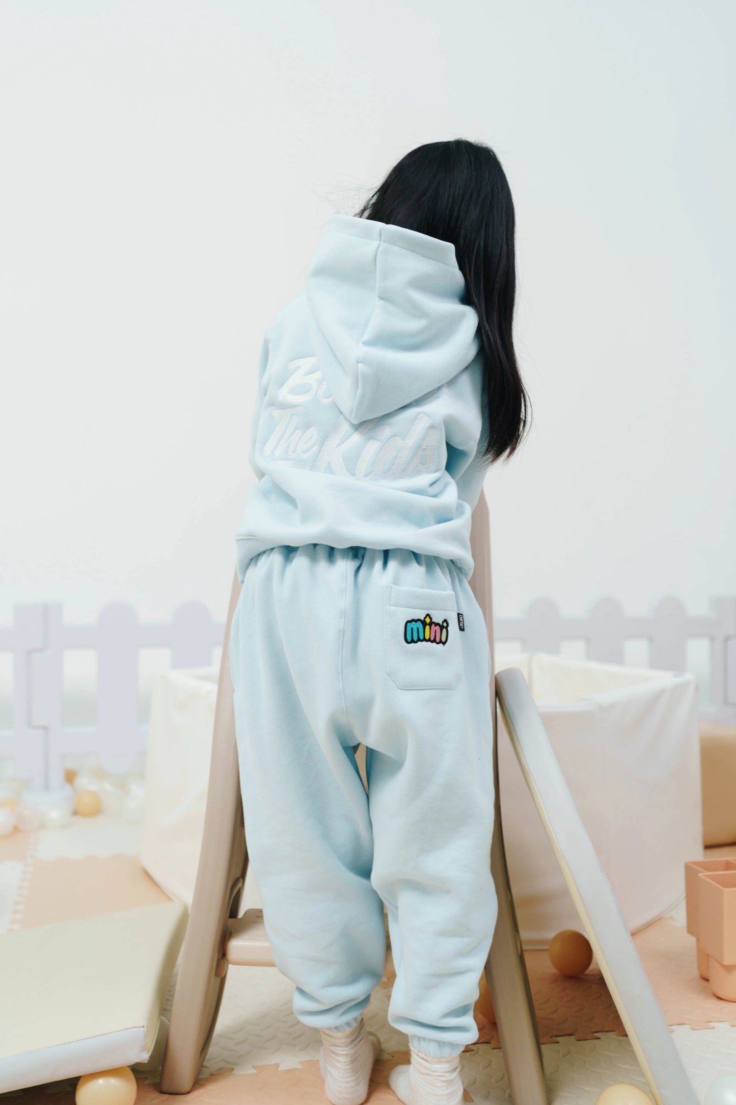 Script Mini Hoodie - Light Blue