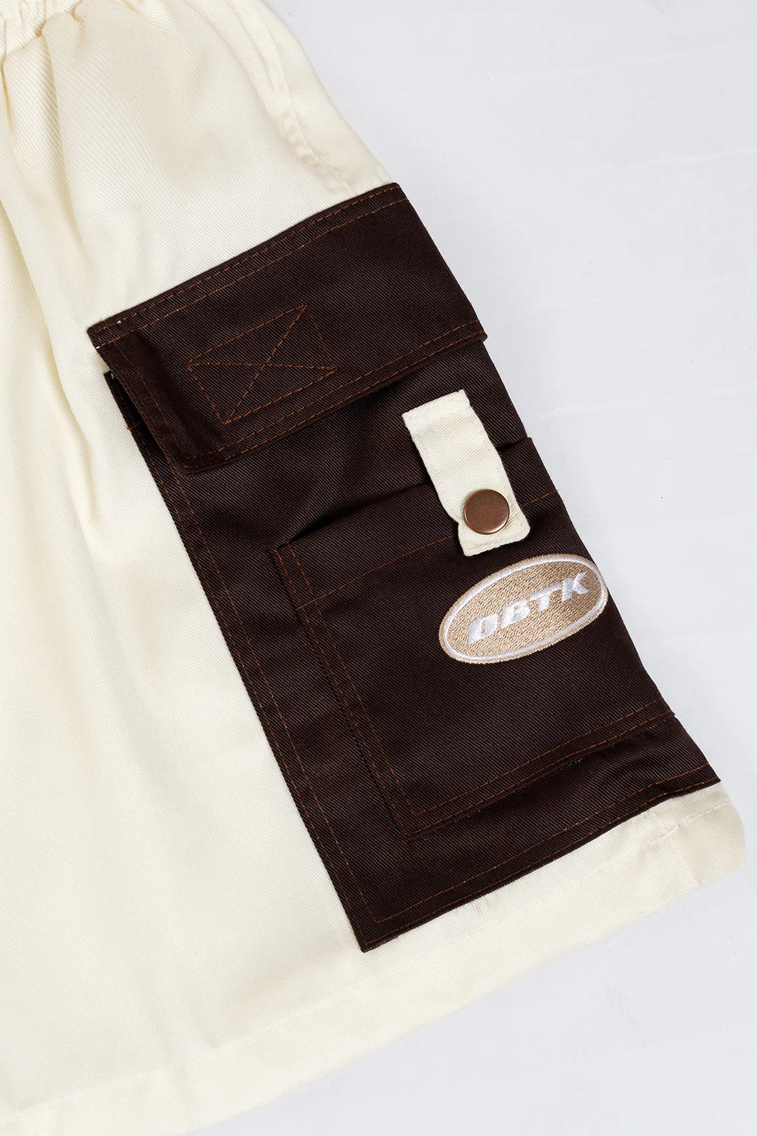 Wave Shop Cargo Shorts - Cream/Brown