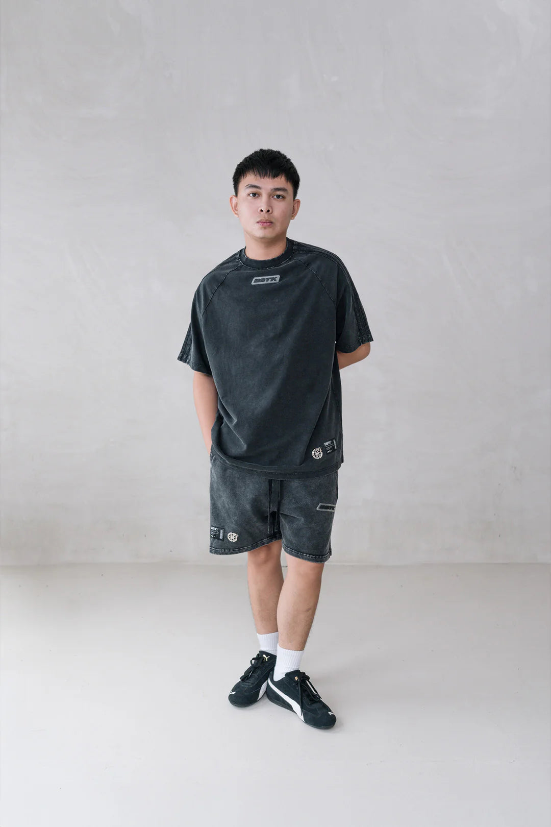 Cipher Flock Tee - Acid Washed Black