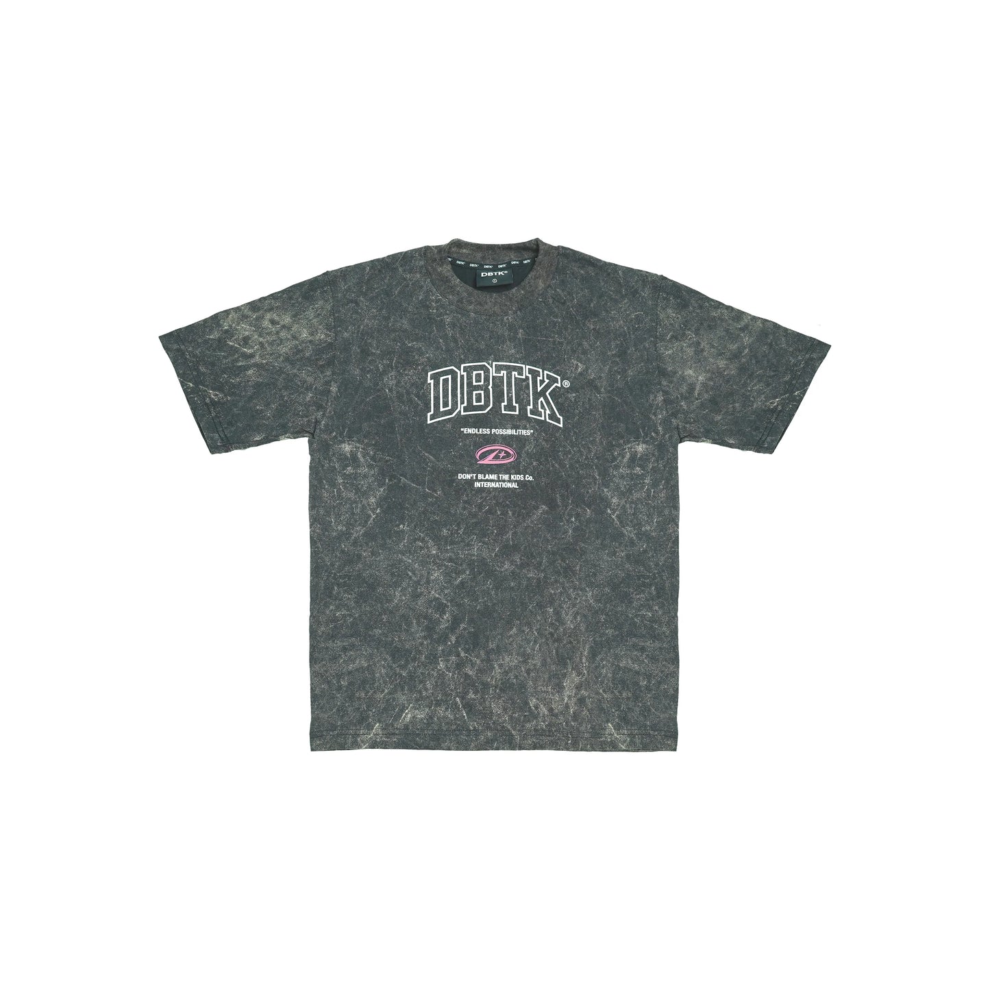 International Tee - Acid Wash Gray/Pink