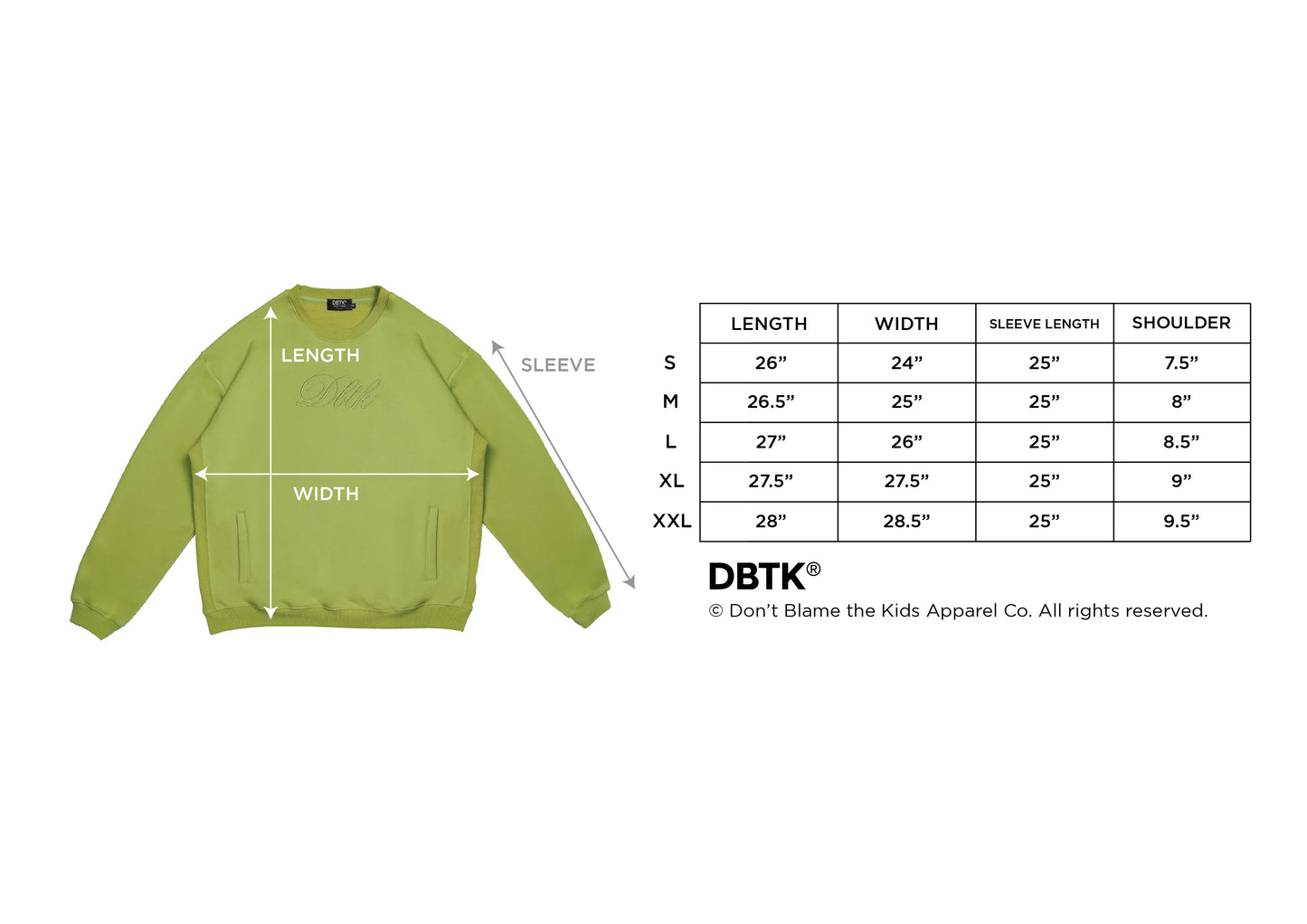 Italic Tonal Crewneck - APPLE GREEN