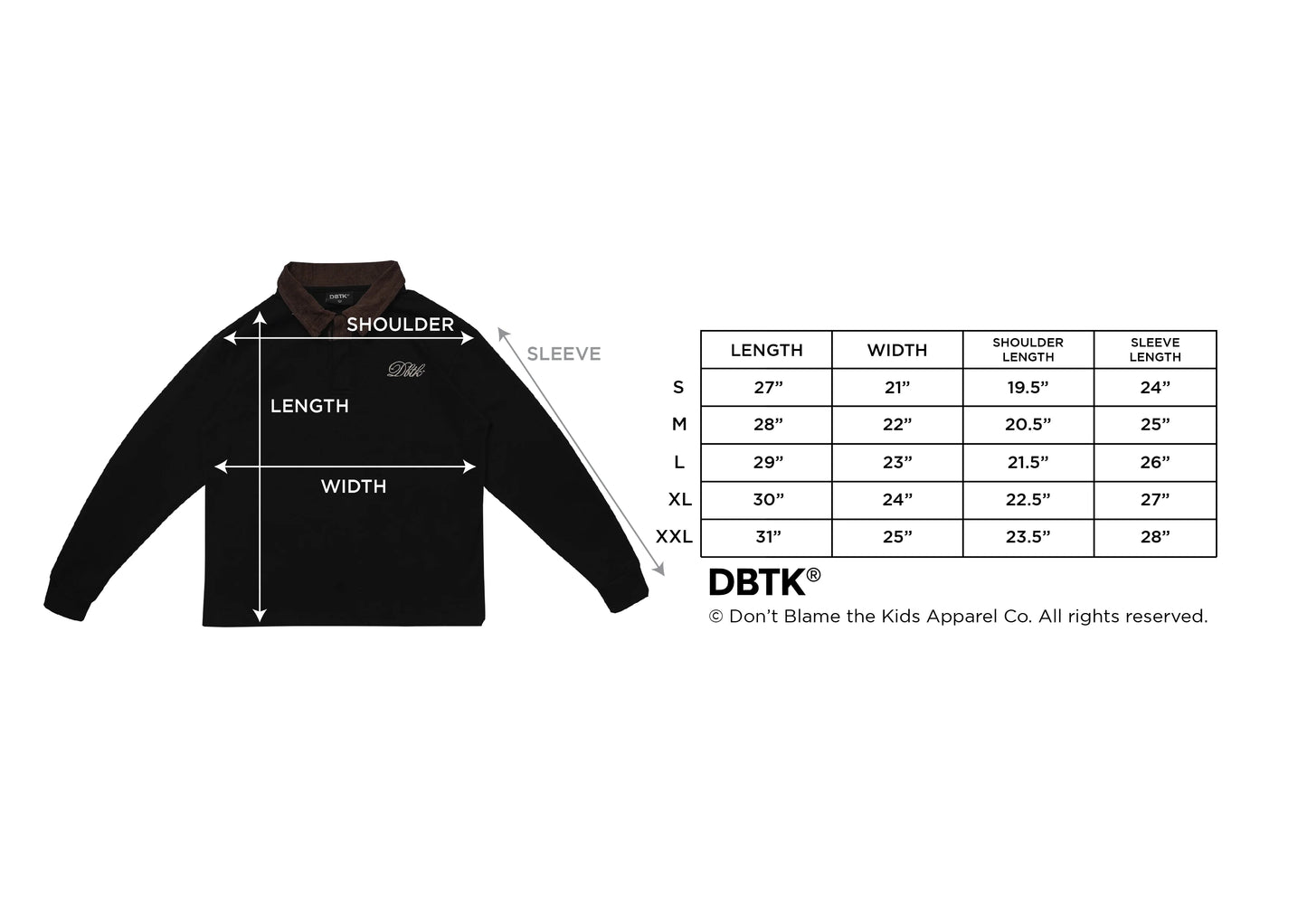 Italic L/S Polo Shirt - Black