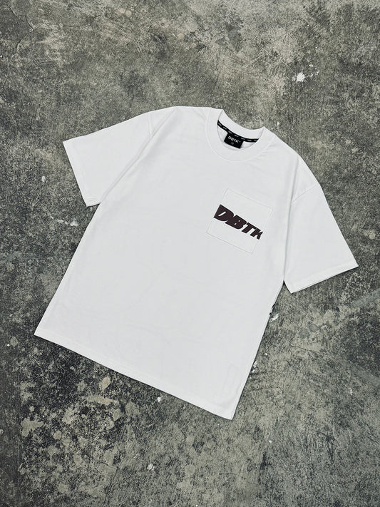 Slant Pocket Tee - White