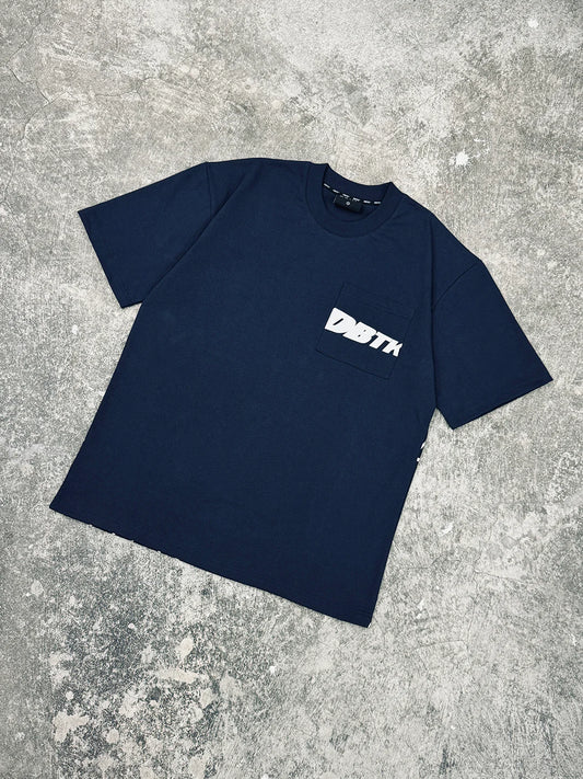 Slant Pocket Tee - Navy Blue