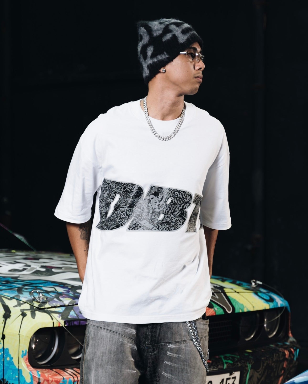 Slant Logo Collage Box Tee