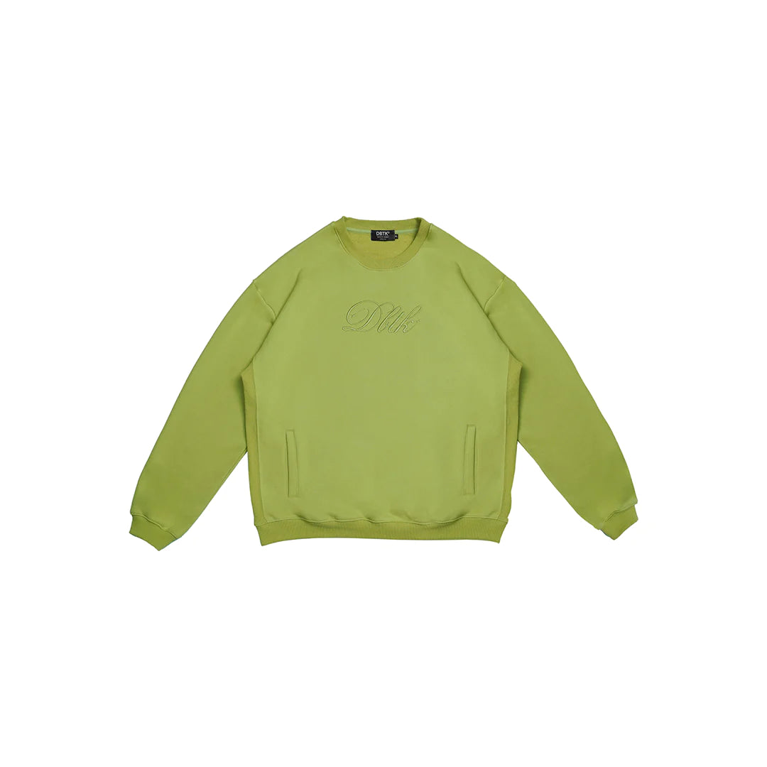 Italic Tonal Crewneck - APPLE GREEN