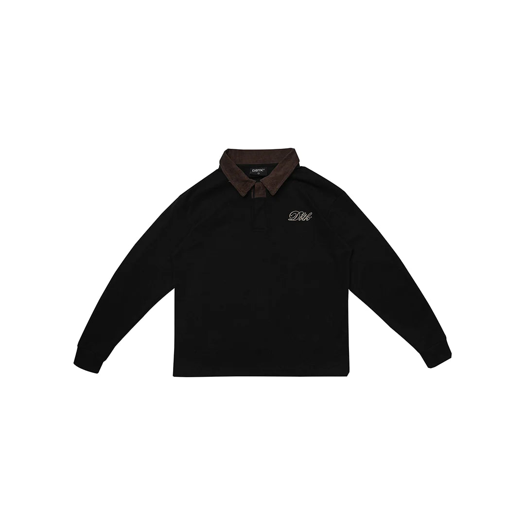 Italic L/S Polo Shirt - Black