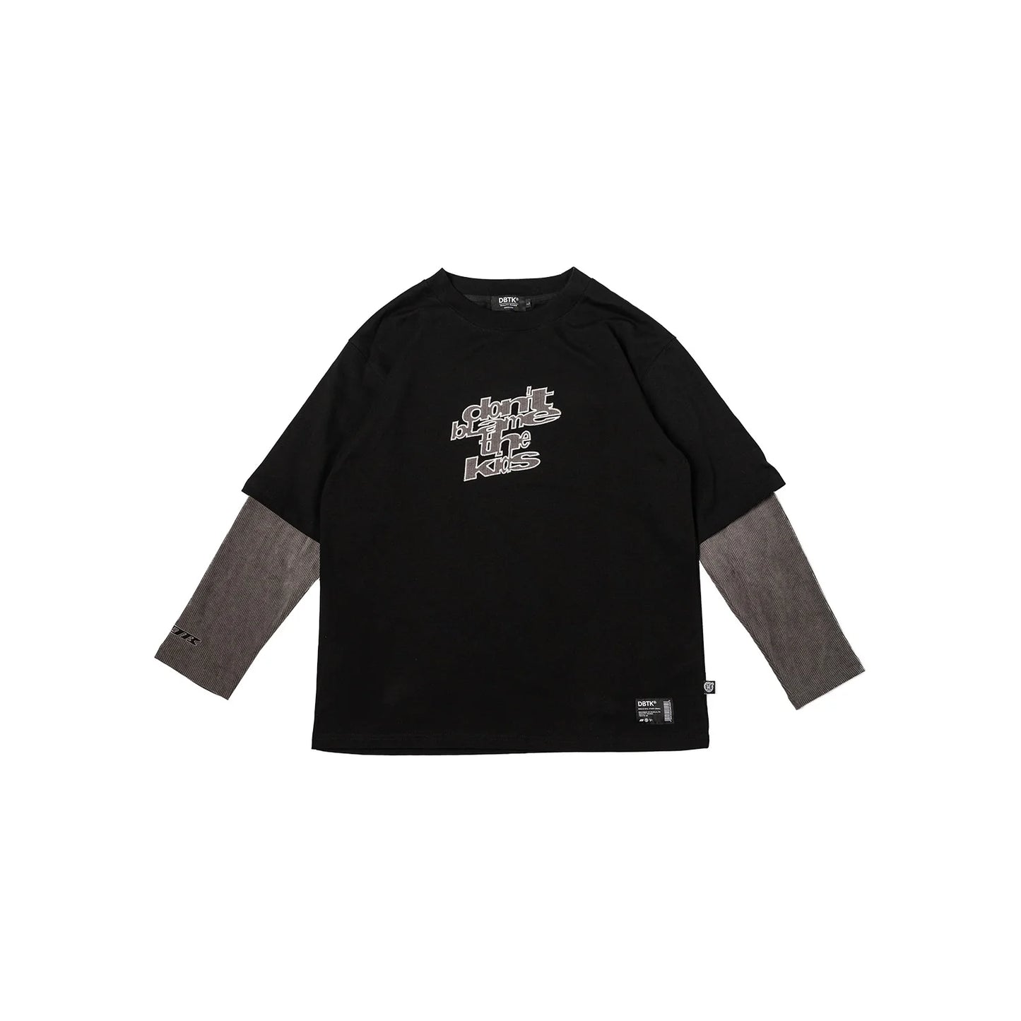 Mob Double Layer L/S Tee - Black Gray