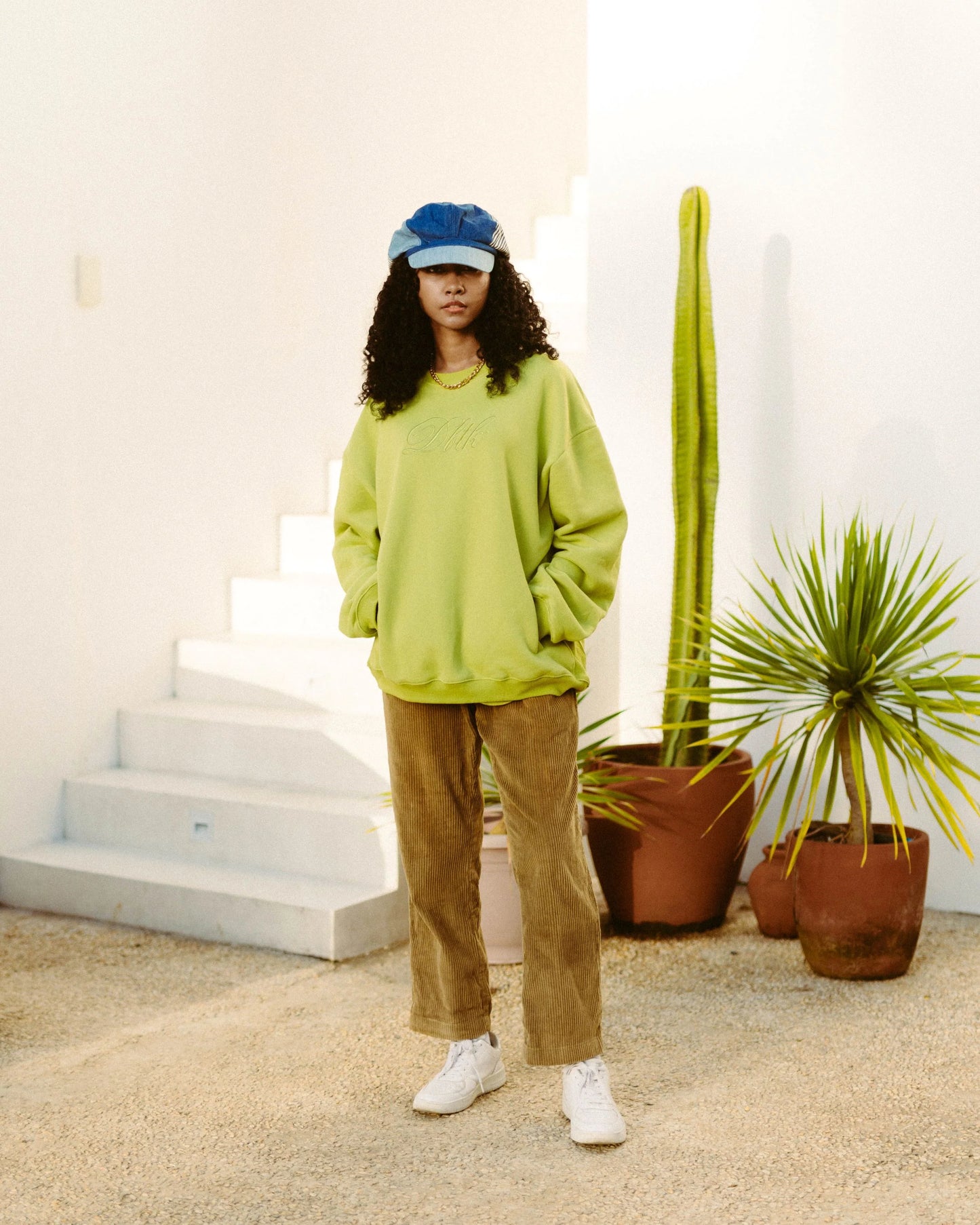 Italic Tonal Crewneck - APPLE GREEN