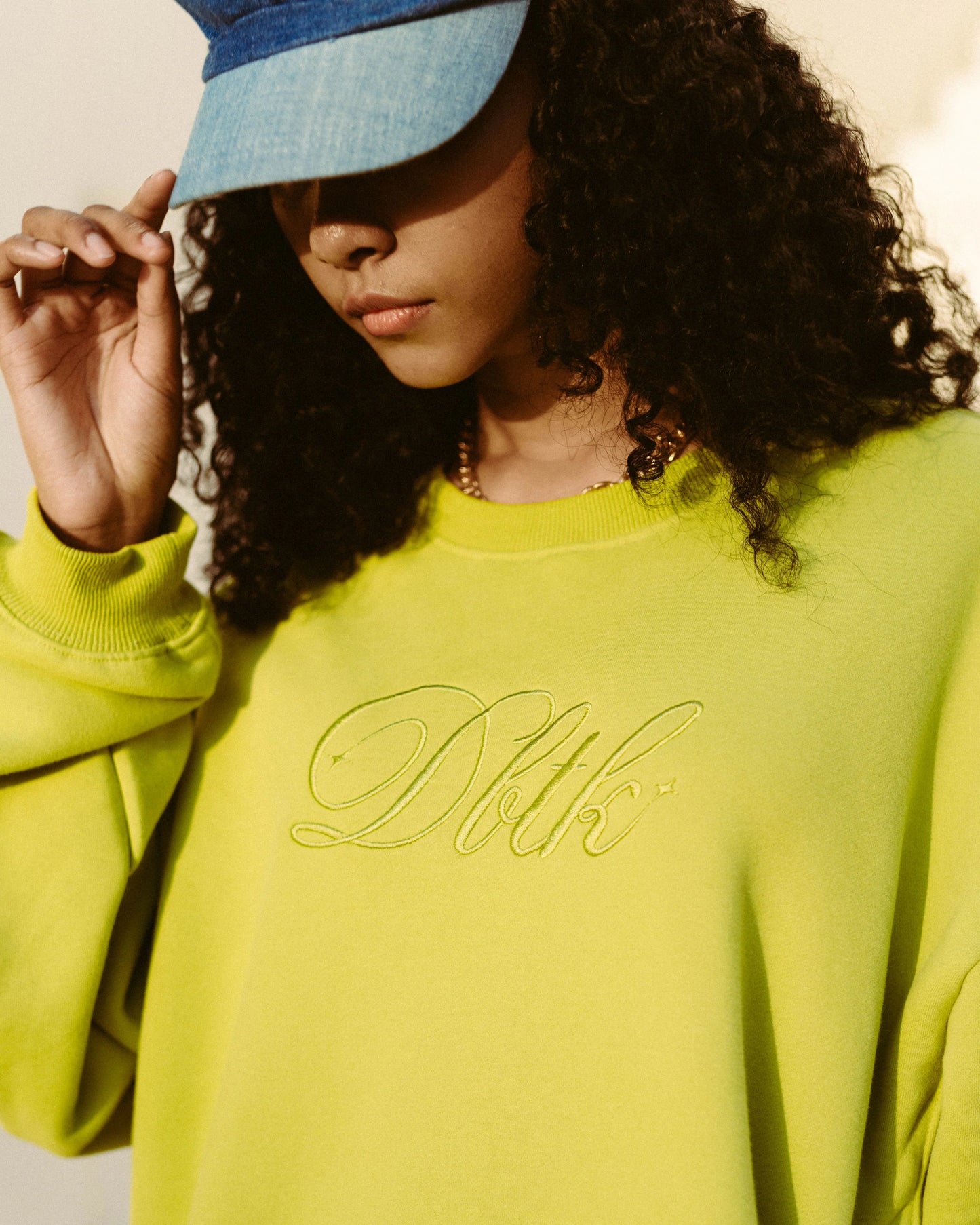 Italic Tonal Crewneck - APPLE GREEN