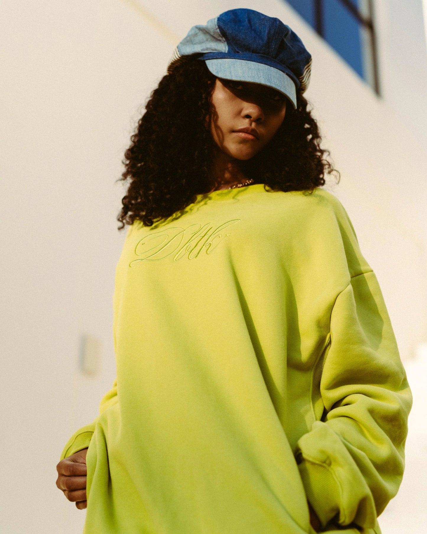 Italic Tonal Crewneck - APPLE GREEN