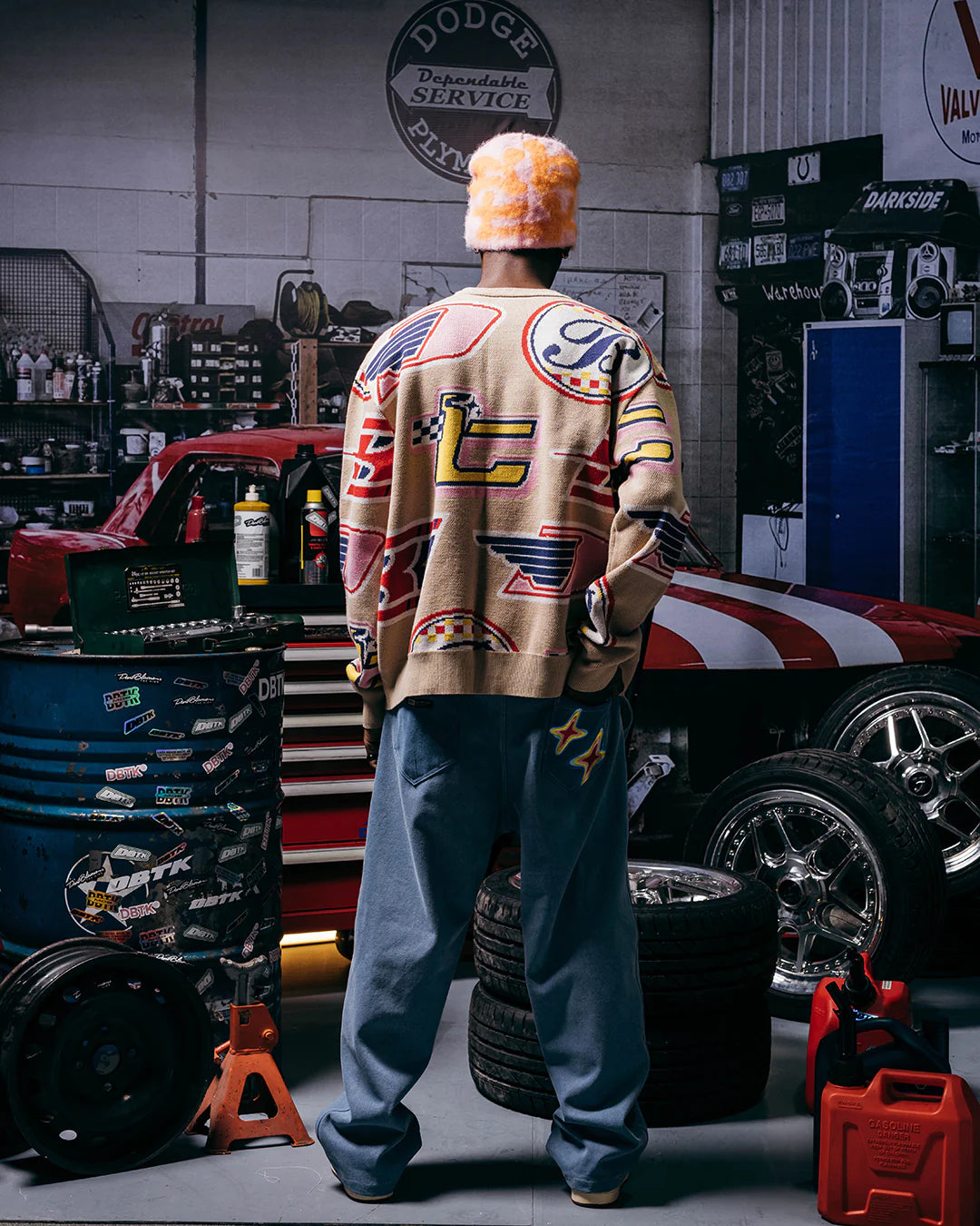 Auto Racing Crewneck - Beige