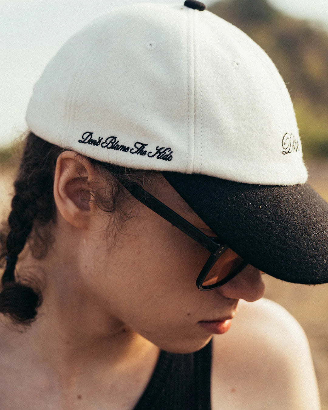 Italic Dad Hat - Black / White