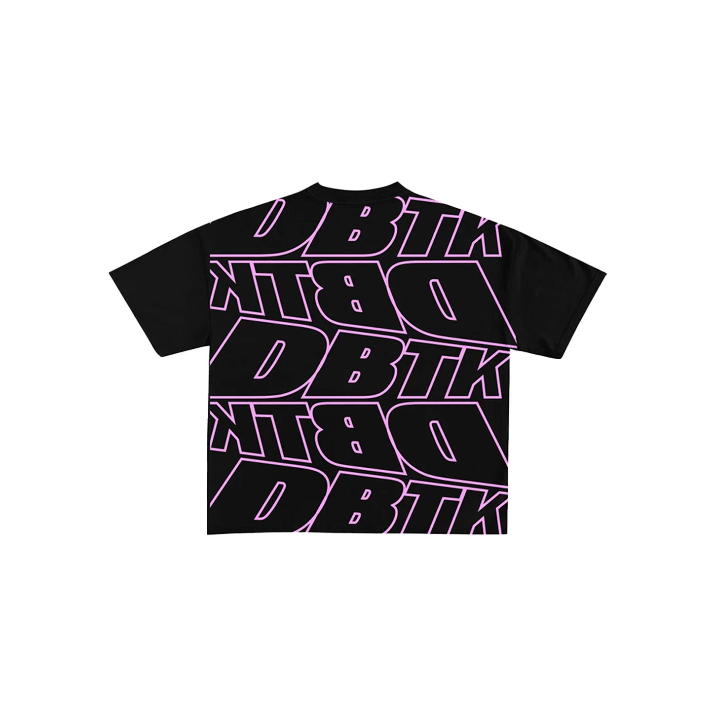 Slant Pocket Tee - Black & Pink
