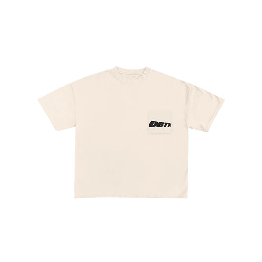 Slant Pocket Tee - Cream & Black