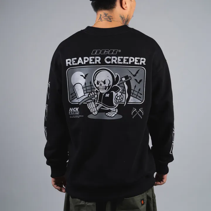 Nick Automatic "REAPER SWEATER" Black Long Sleeve Shirt