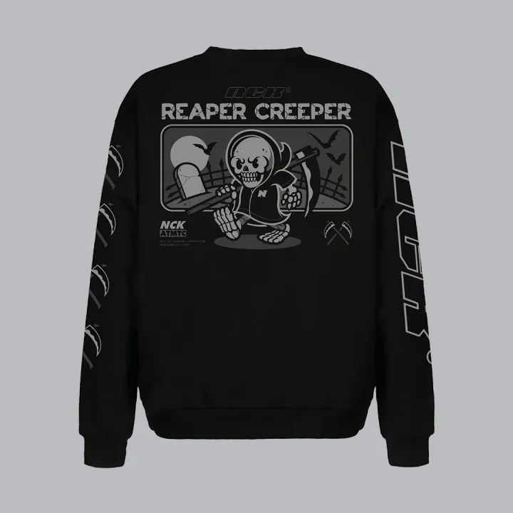 Nick Automatic "REAPER SWEATER" Black Long Sleeve Shirt