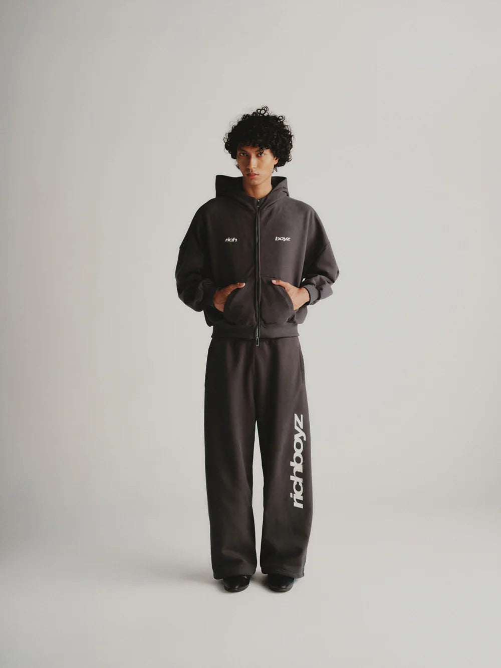 Double Zip Box Hoodie - Asphalt