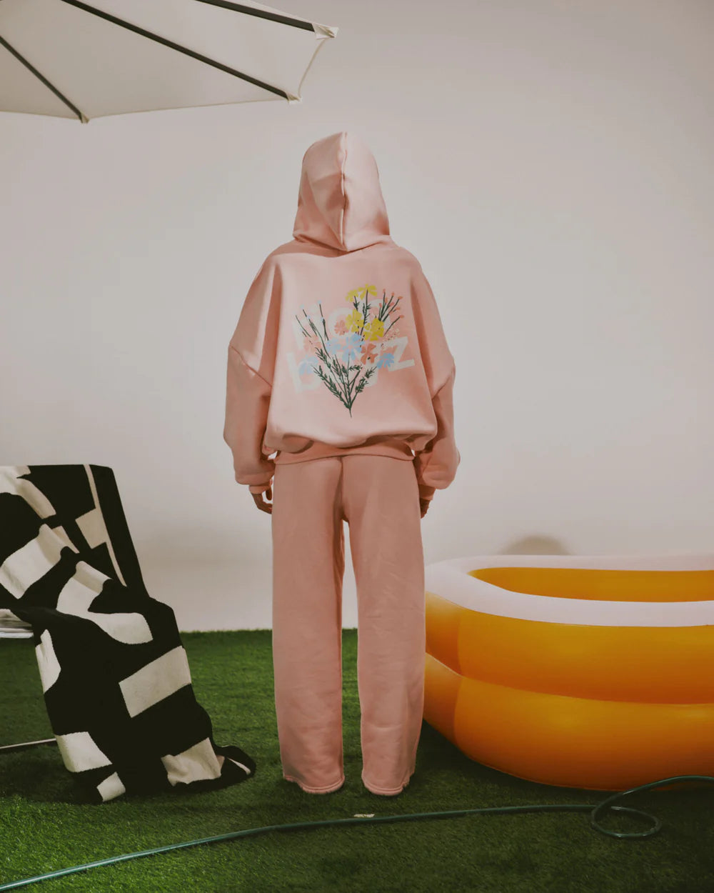 Double Zip Box Hoodie - Pink